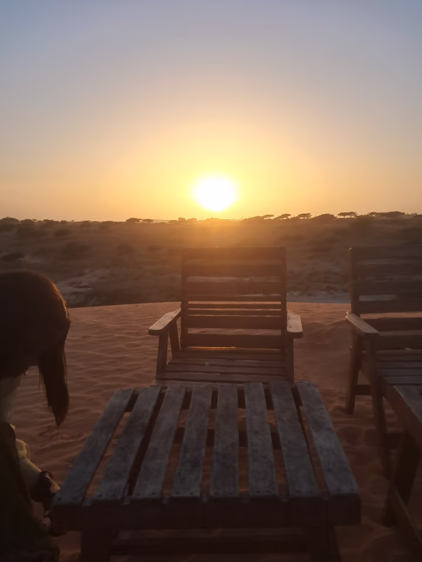 Coucher de soleil sur les dunes du désert de Lompoul, Sénégal