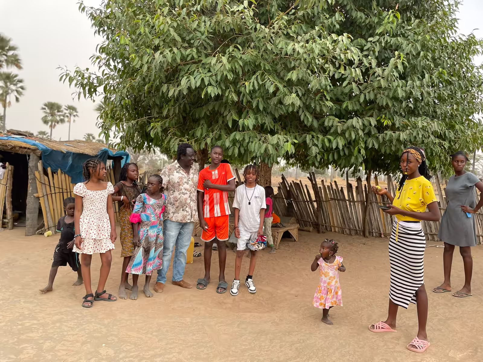 Rencontre avec les habitants d'un village sénégalais sous un grand arbre